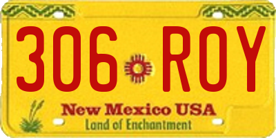 NM license plate 306ROY