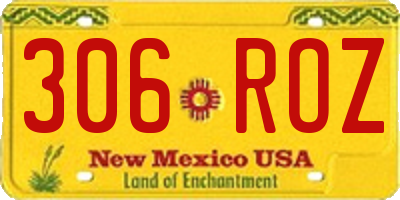 NM license plate 306ROZ