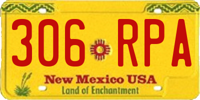 NM license plate 306RPA