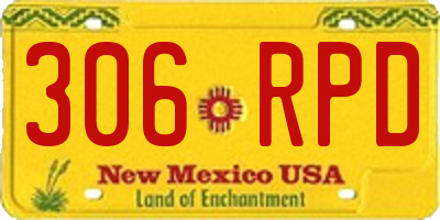 NM license plate 306RPD
