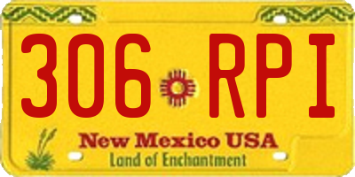 NM license plate 306RPI