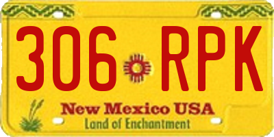 NM license plate 306RPK