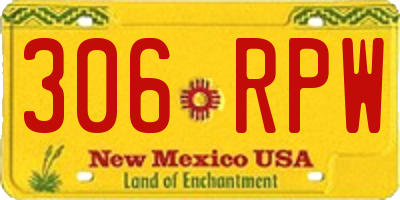 NM license plate 306RPW