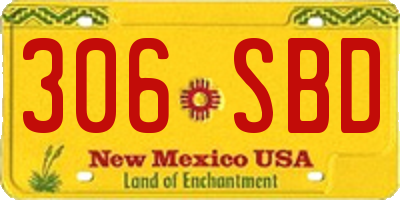 NM license plate 306SBD