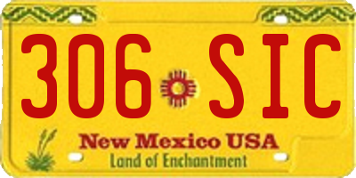 NM license plate 306SIC