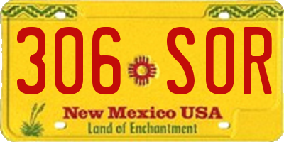 NM license plate 306SOR