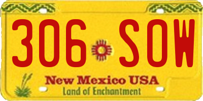 NM license plate 306SOW
