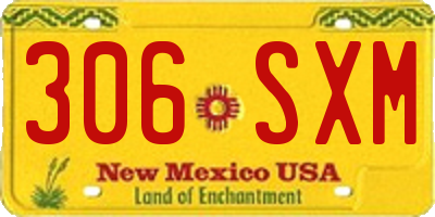 NM license plate 306SXM