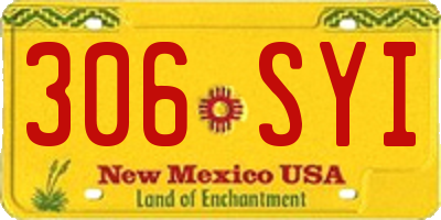 NM license plate 306SYI