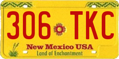 NM license plate 306TKC