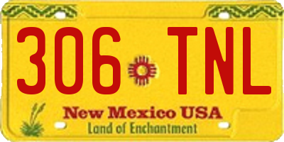 NM license plate 306TNL