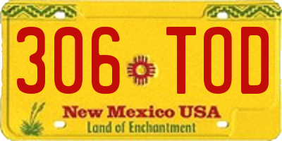 NM license plate 306TOD