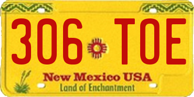 NM license plate 306TOE