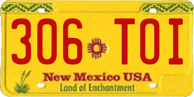 NM license plate 306TOI