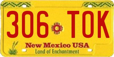 NM license plate 306TOK