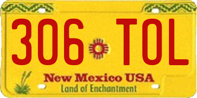 NM license plate 306TOL
