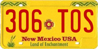 NM license plate 306TOS