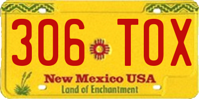 NM license plate 306TOX