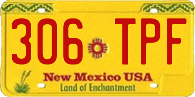 NM license plate 306TPF