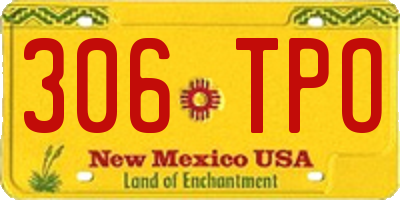 NM license plate 306TPO