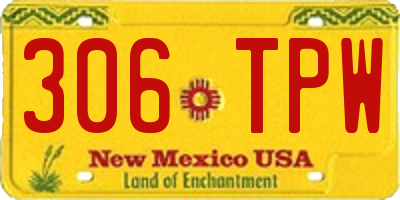 NM license plate 306TPW
