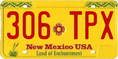 NM license plate 306TPX