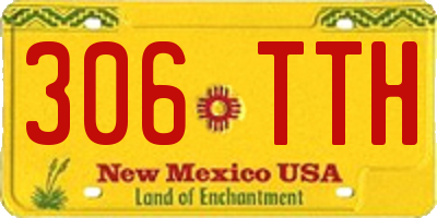 NM license plate 306TTH