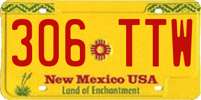 NM license plate 306TTW