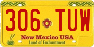 NM license plate 306TUW
