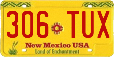 NM license plate 306TUX