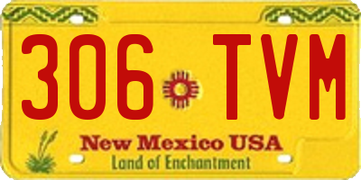 NM license plate 306TVM