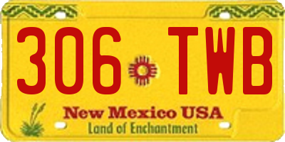 NM license plate 306TWB