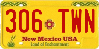 NM license plate 306TWN