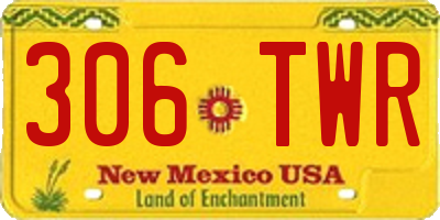 NM license plate 306TWR