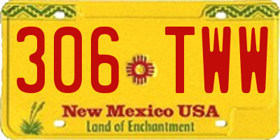 NM license plate 306TWW