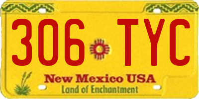 NM license plate 306TYC