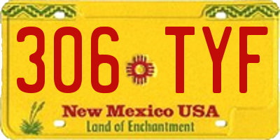 NM license plate 306TYF
