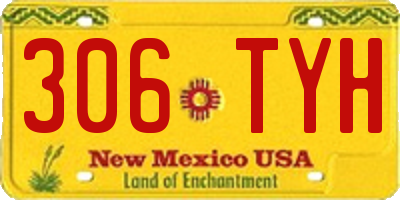 NM license plate 306TYH