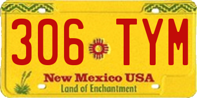 NM license plate 306TYM