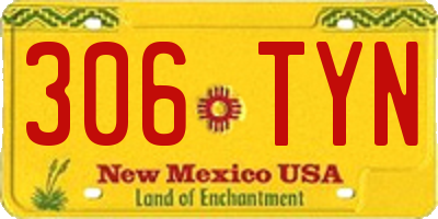 NM license plate 306TYN