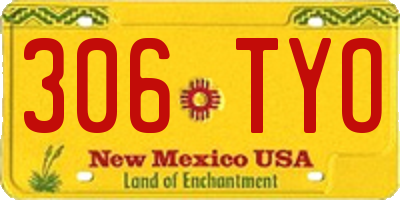NM license plate 306TYO