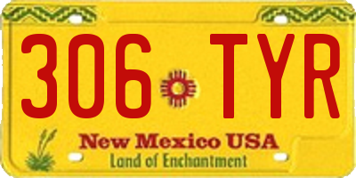 NM license plate 306TYR