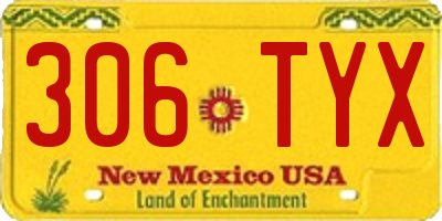 NM license plate 306TYX
