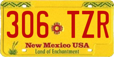 NM license plate 306TZR