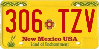 NM license plate 306TZV