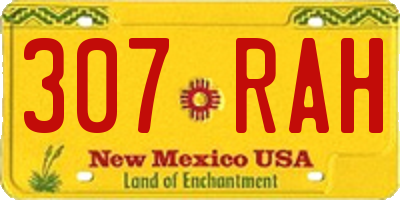 NM license plate 307RAH