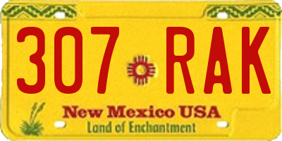 NM license plate 307RAK