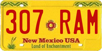 NM license plate 307RAM
