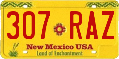 NM license plate 307RAZ