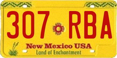 NM license plate 307RBA